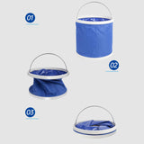 Maxbell Blue Collapsible Water Bucket for Camping Fishing Made of 600D Oxford Cloth 11L Volume