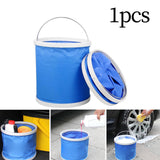 Maxbell Blue Collapsible Water Bucket for Camping Fishing Made of 600D Oxford Cloth 11L Volume