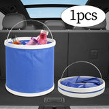 Maxbell Blue Collapsible Water Bucket for Camping Fishing Made of 600D Oxford Cloth 11L Volume