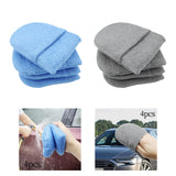 Maxbell 4x Durable Car Dashboard Soft Microfiber Cars Wax Applicator Mitten Blue