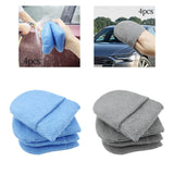 Maxbell 4x Durable Car Dashboard Soft Microfiber Cars Wax Applicator Mitten Blue