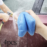 Maxbell 4x Durable Car Dashboard Soft Microfiber Cars Wax Applicator Mitten Blue