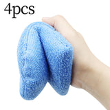 Maxbell 4x Durable Car Dashboard Soft Microfiber Cars Wax Applicator Mitten Blue