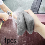 Maxbell 4x Durable Car Dashboard Soft Microfiber Cars Wax Applicator Mitten Gray