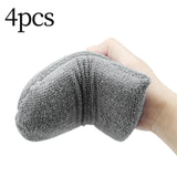 Maxbell 4x Durable Car Dashboard Soft Microfiber Cars Wax Applicator Mitten Gray