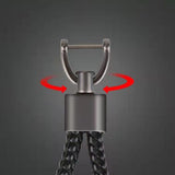 Maxbell Car Keychain D Shape Ring Classic PU Leather Universal for Men Women Black
