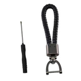 Maxbell Car Keychain D Shape Ring Classic PU Leather Universal for Men Women Black