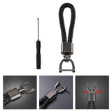 Maxbell Car Keychain D Shape Ring Classic PU Leather Universal for Men Women Black