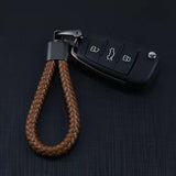 Maxbell Car Keychain D Shape Ring Classic PU Leather Universal for Men Women Brown
