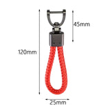 Maxbell Car Keychain D Shape Ring Classic PU Leather Universal for Men Women Red