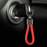 Maxbell Car Keychain D Shape Ring Classic PU Leather Universal for Men Women Red