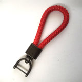 Maxbell Car Keychain D Shape Ring Classic PU Leather Universal for Men Women Red