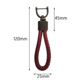 Maxbell Car Keychain D Shape Ring Classic PU Leather Universal for Men Women Dark Red