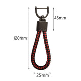 Maxbell Car Keychain D Shape Ring Classic PU Leather Universal for Men Women Black Red