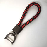 Maxbell Car Keychain D Shape Ring Classic PU Leather Universal for Men Women Black Red