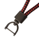 Maxbell Car Keychain D Shape Ring Classic PU Leather Universal for Men Women Black Red