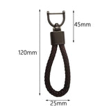 Maxbell Car Keychain D Shape Ring Classic PU Leather Universal for Men Women Coffee