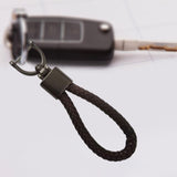 Maxbell Car Keychain D Shape Ring Classic PU Leather Universal for Men Women Coffee