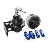Maxbell Adjustable Fuel Pressure Regulator with Gauge High Performance Black