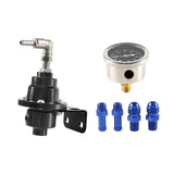 Maxbell Adjustable Fuel Pressure Regulator with Gauge High Performance Black