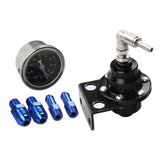 Maxbell Adjustable Fuel Pressure Regulator with Gauge High Performance Black