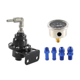 Maxbell Adjustable Fuel Pressure Regulator with Gauge High Performance Black