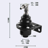 Maxbell Adjustable Fuel Pressure Regulator with Gauge High Performance Black