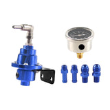 Maxbell Adjustable Fuel Pressure Regulator with Gauge High Performance Blue
