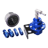 Maxbell Adjustable Fuel Pressure Regulator with Gauge High Performance Blue