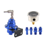 Maxbell Adjustable Fuel Pressure Regulator with Gauge High Performance Blue