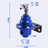 Maxbell Adjustable Fuel Pressure Regulator with Gauge High Performance Blue