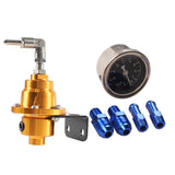 Maxbell Adjustable Fuel Pressure Regulator with Gauge High Performance Aureate