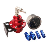 Maxbell Adjustable Fuel Pressure Regulator with Gauge High Performance Red