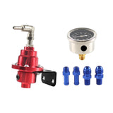 Maxbell Adjustable Fuel Pressure Regulator with Gauge High Performance Red