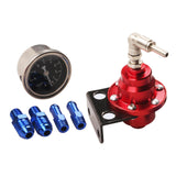 Maxbell Adjustable Fuel Pressure Regulator with Gauge High Performance Red