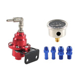 Maxbell Adjustable Fuel Pressure Regulator with Gauge High Performance Red