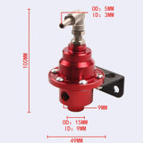 Maxbell Adjustable Fuel Pressure Regulator with Gauge High Performance Red