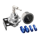 Maxbell Adjustable Fuel Pressure Regulator with Gauge High Performance Argent