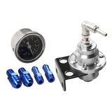 Maxbell Adjustable Fuel Pressure Regulator with Gauge High Performance Argent