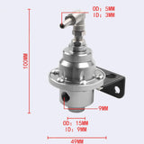 Maxbell Adjustable Fuel Pressure Regulator with Gauge High Performance Argent