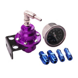Maxbell Adjustable Fuel Pressure Regulator with Gauge High Performance Purple