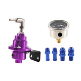 Maxbell Adjustable Fuel Pressure Regulator with Gauge High Performance Purple