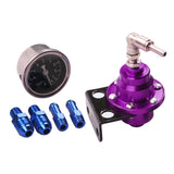 Maxbell Adjustable Fuel Pressure Regulator with Gauge High Performance Purple