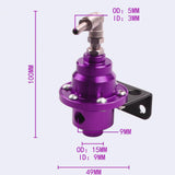 Maxbell Adjustable Fuel Pressure Regulator with Gauge High Performance Purple