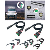 Maxbell 2x DT Dtp Adapters Connectors Heavy Duty for LED Pod Lights Fog Lights 2 in 1