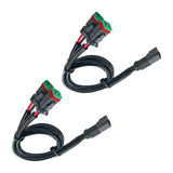 Maxbell 2x DT Dtp Adapters Connectors Heavy Duty for LED Pod Lights Fog Lights 2 in 1