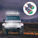 Maxbell 2x DT Dtp Adapters Connectors Heavy Duty for LED Pod Lights Fog Lights 2 in 1