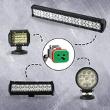 Maxbell 2x DT Dtp Adapters Connectors Heavy Duty for LED Pod Lights Fog Lights 4 in 1
