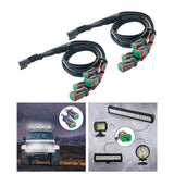 Maxbell 2x DT Dtp Adapters Connectors Heavy Duty for LED Pod Lights Fog Lights 4 in 1