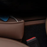 Maxbell Car Seat Gap Filler Organizer for Pens Sundries Phone Keys Wallet Cards Chestnut Brown